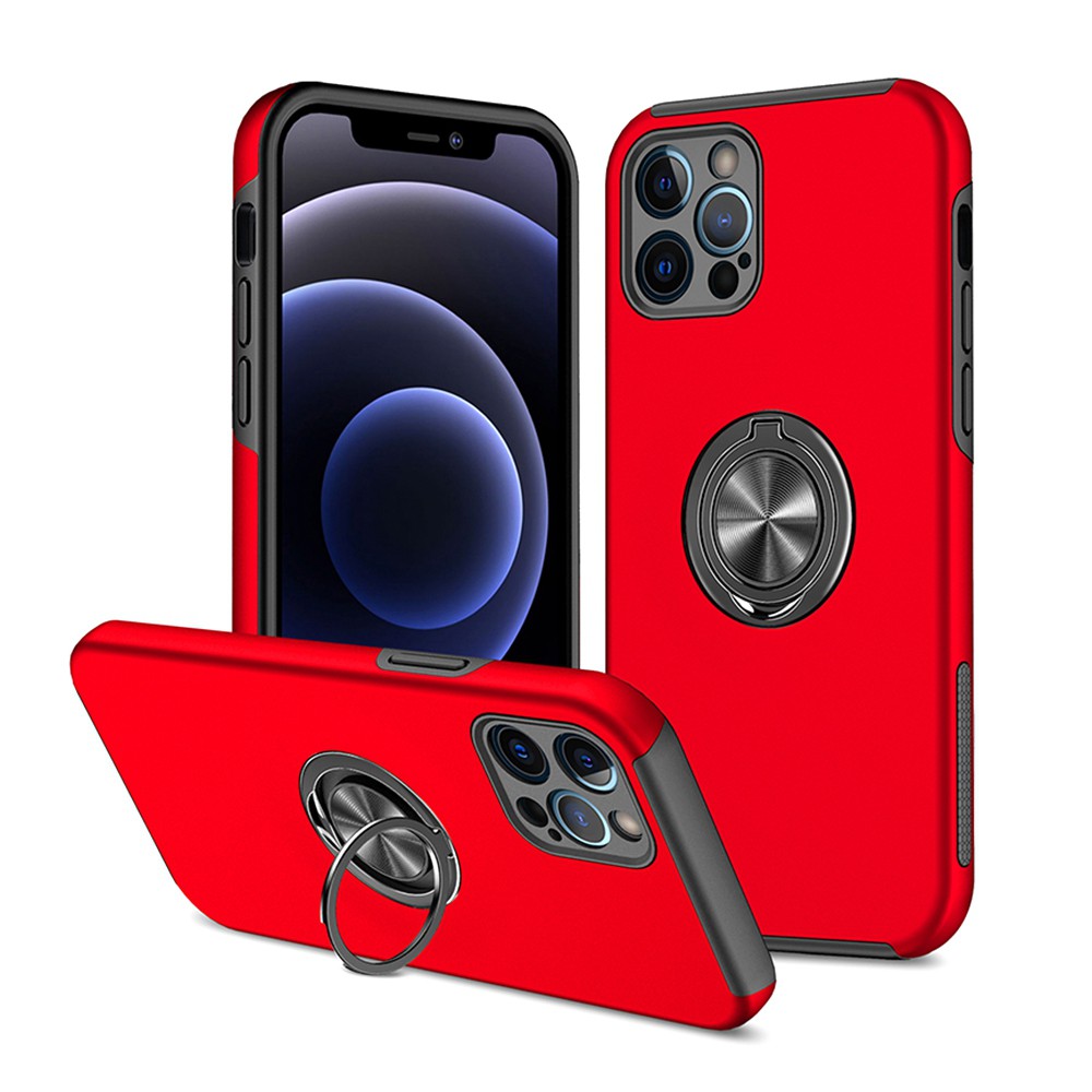 Magnetic Ring Holder Shockproof Cover Case for iPhone 14 Pro - Red ...